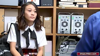 19yo asian sucks guards cock